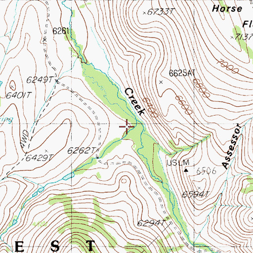 Topographic Map of Log Creek, NV