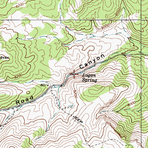Topographic Map of Logan Spring, NV