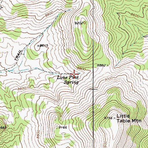 Topographic Map of Lone Pine Spring, NV