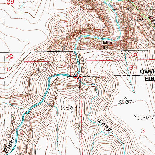 Topographic Map of Long Canyon, NV