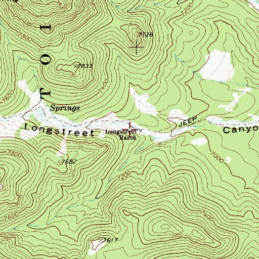 Topographic Map of Longstreet Ranch, NV