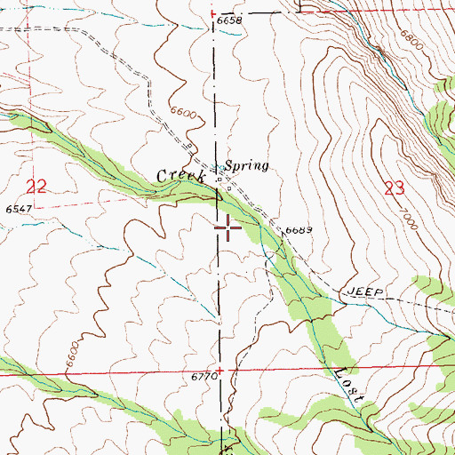 Topographic Map of Lost Creek, NV