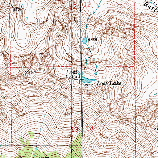 Topographic Map of Lost Lake, NV