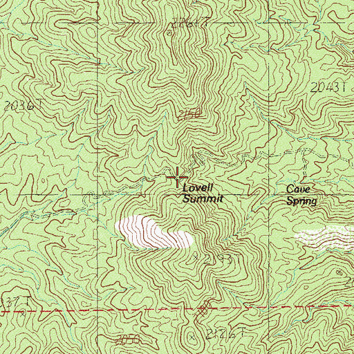 Topographic Map of Lovell Summit, NV