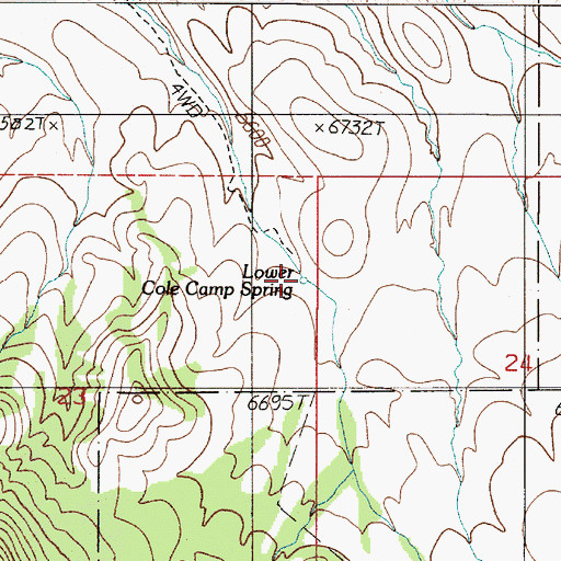 Topographic Map of Lower Cole Camp Spring, NV