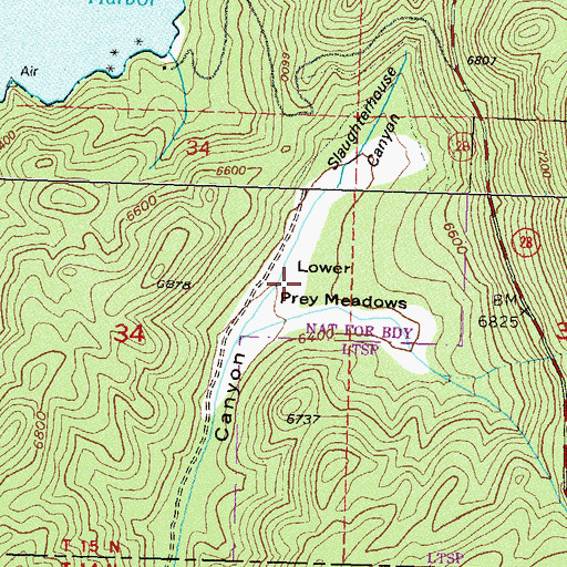 Topographic Map of Lower Prey Meadows, NV