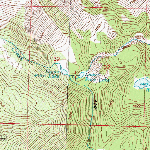 Topographic Map of Lower Price Lake, NV
