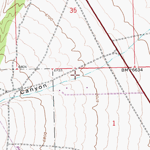 Topographic Map of Lowry Canyon, NV