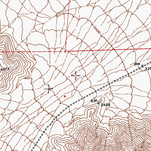 Topographic Map of Lucky Strike Canyon, NV