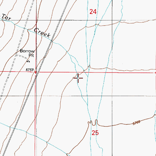 Topographic Map of Lynch Creek, NV