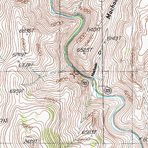 Topographic Map of Machado Creek, NV