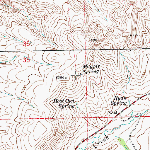 Topographic Map of Magpie Spring, NV