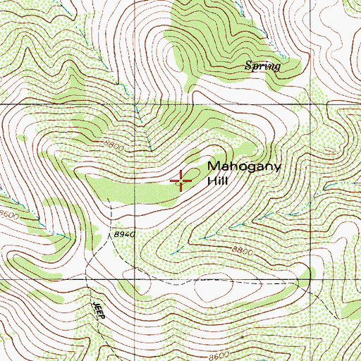 Topographic Map of Mahogany Hill, NV