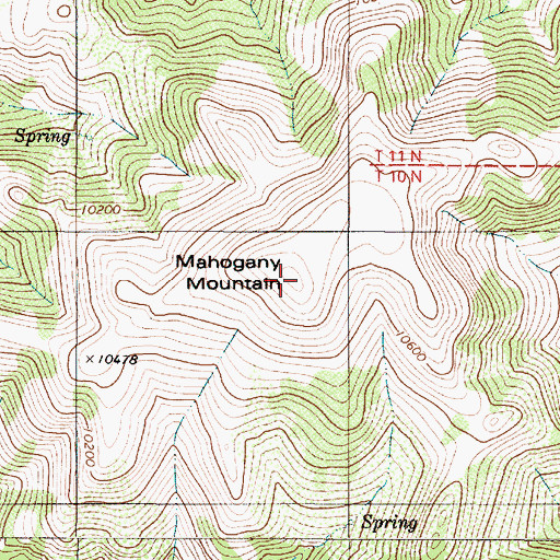 Topographic Map of Mahogany Mountain, NV