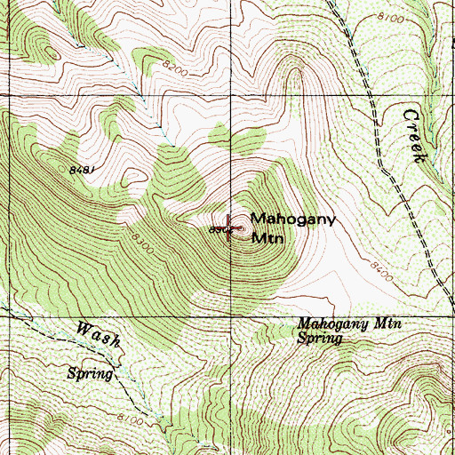 Topographic Map of Mahogany Mountain, NV