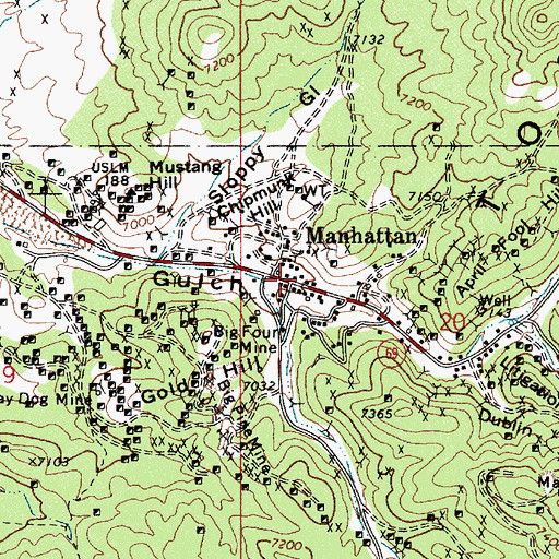 Topographic Map of Manhattan, NV