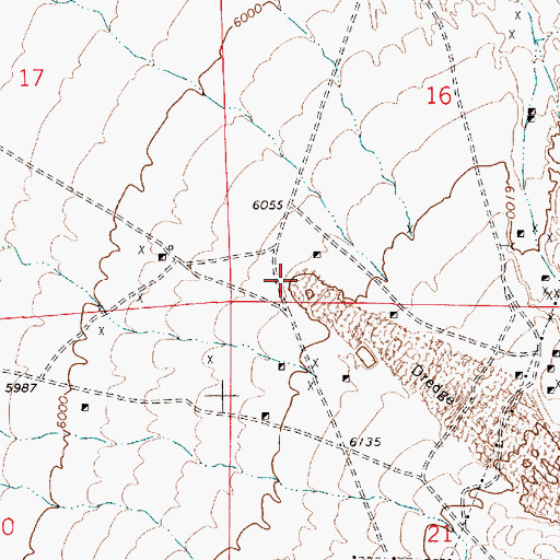 Topographic Map of Manhattan Gulch, NV