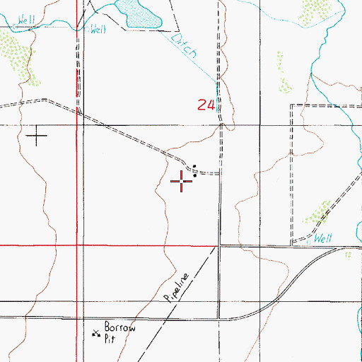 Topographic Map of Marie Miller Ranch, NV