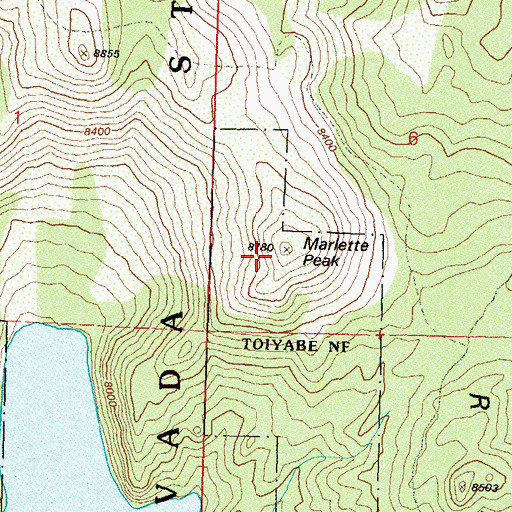 Topographic Map of Marlette Peak, NV