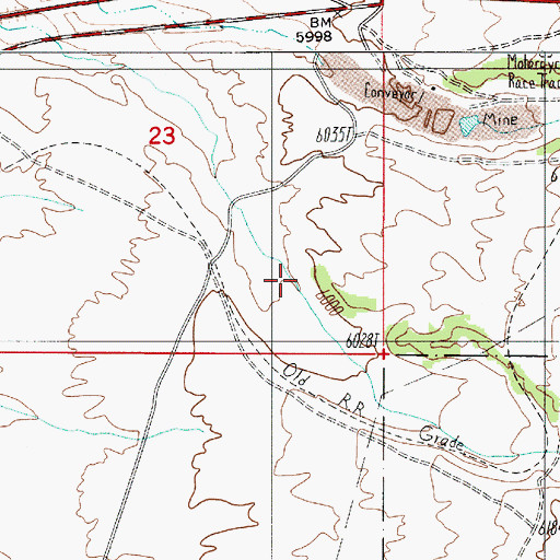 Topographic Map of Marshall Canyon, NV