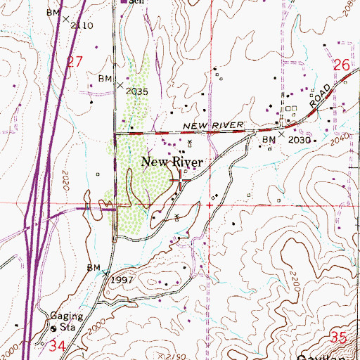 Topographic Map of New River, AZ