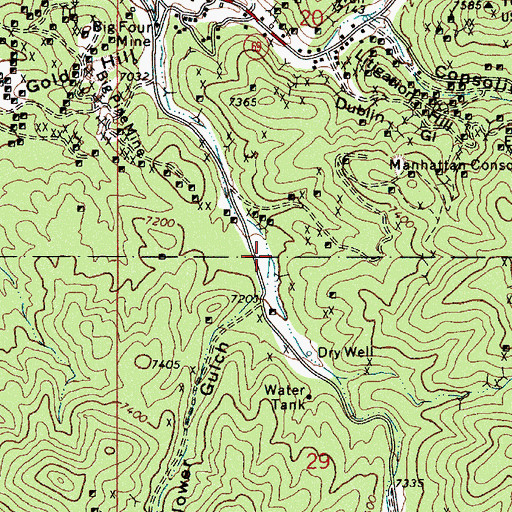 Topographic Map of Mayflower Gulch, NV