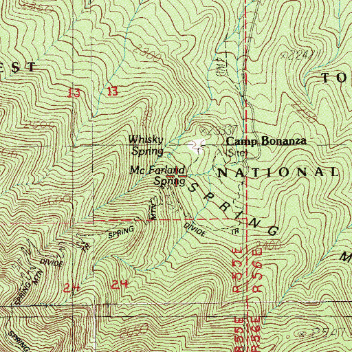 Topographic Map of McFarland Spring, NV
