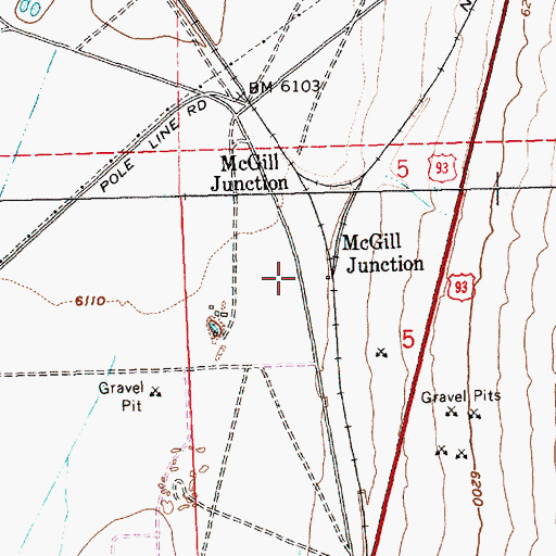 Topographic Map of McGill Junction, NV