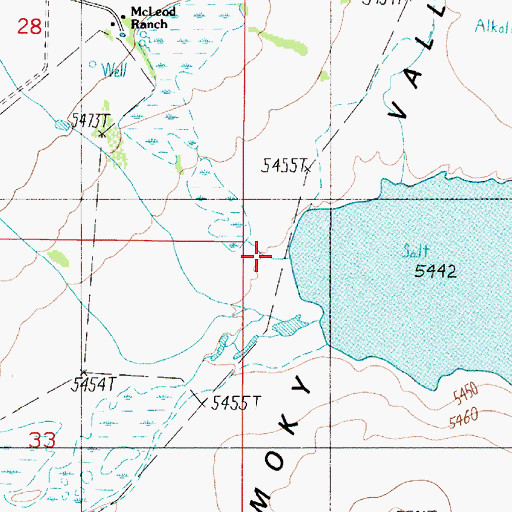 Topographic Map of McLeod Creek, NV