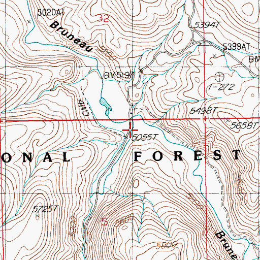 Topographic Map of Meadow Creek, NV