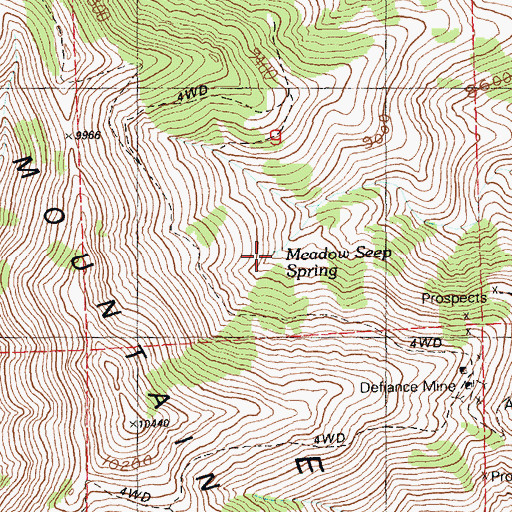 Topographic Map of Meadow Seep Spring, NV