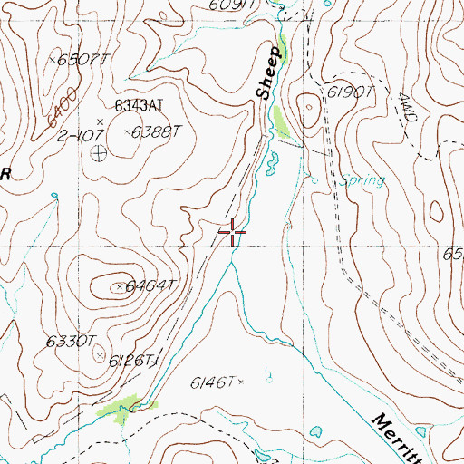 Topographic Map of Merritt Creek, NV