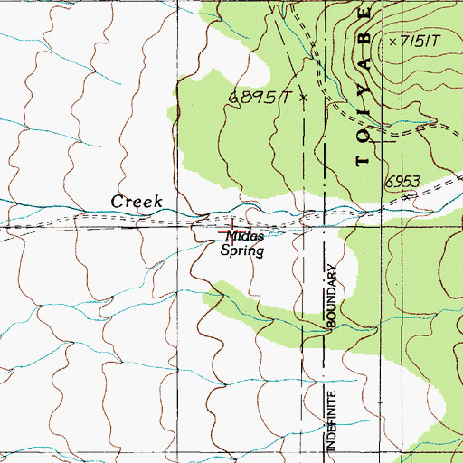 Topographic Map of Midas Spring, NV