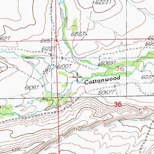 Topographic Map of Middle Fork Cottonwood Creek, NV