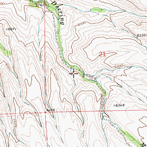 Topographic Map of Middle Fork Deering Creek, NV