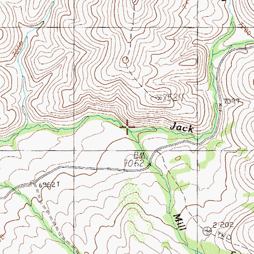 Topographic Map of Mill Creek, NV