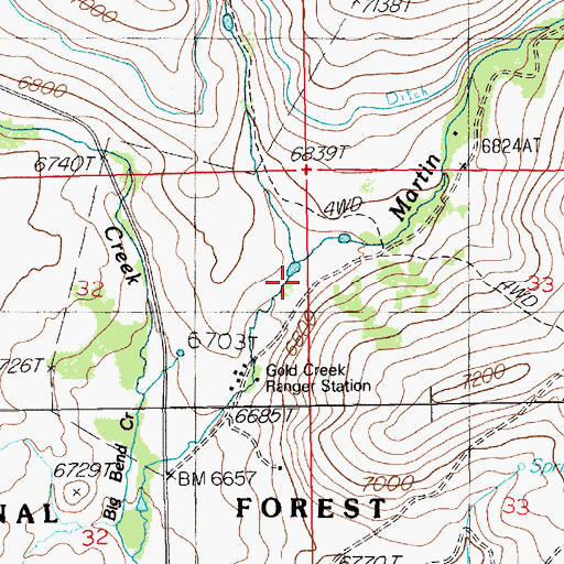 Topographic Map of Mill Creek, NV