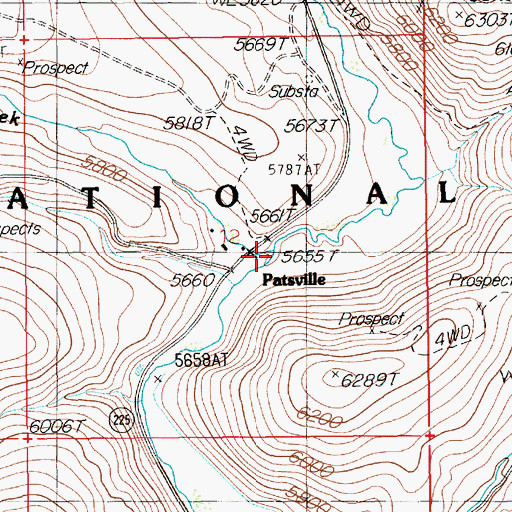 Topographic Map of Mill Creek, NV
