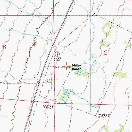 Topographic Map of Millett Ranch, NV