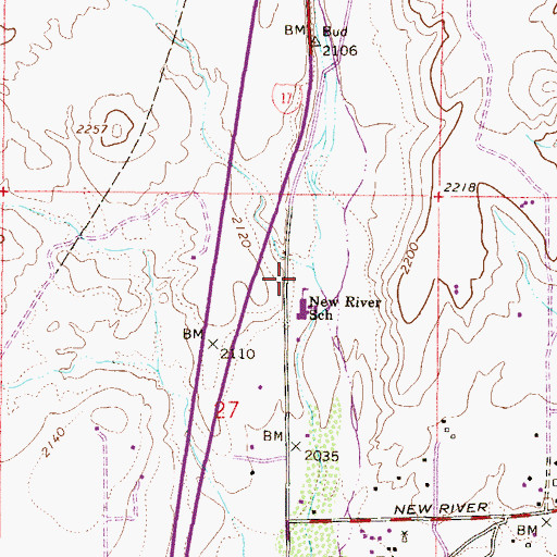 Topographic Map of New River Elementary School, AZ