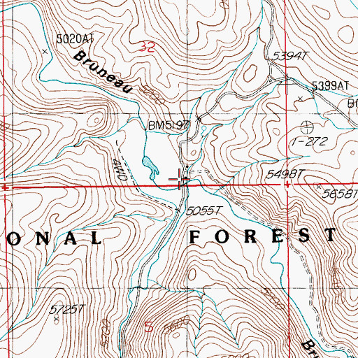 Topographic Map of Mink Ranch, NV
