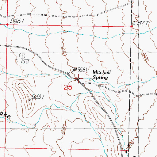Topographic Map of Mitchell Spring, NV