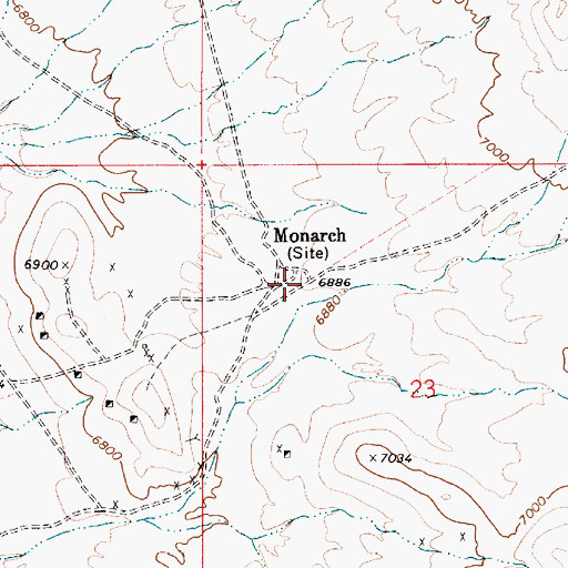 Topographic Map of Monarch (historical), NV