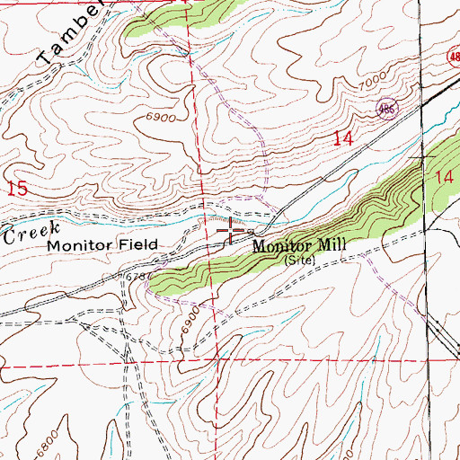 Topographic Map of Monitor Mill, NV