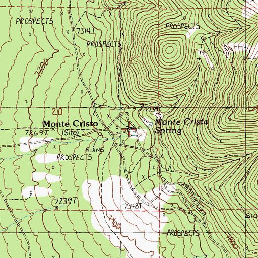 Topographic Map of Monte Cristo Spring, NV