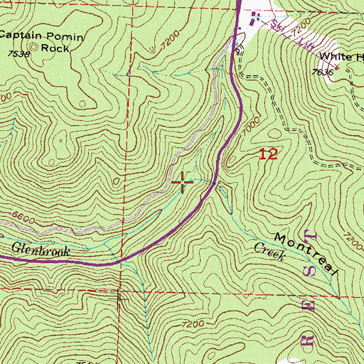 Topographic Map of Montreal Canyon, NV