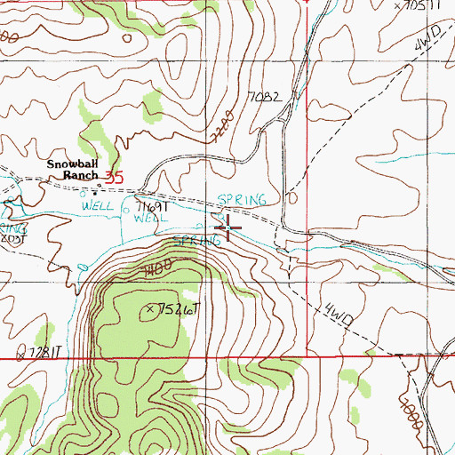 Topographic Map of Moonshine Creek, NV