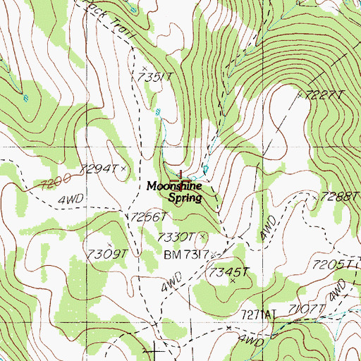 Topographic Map of Moonshine Spring, NV