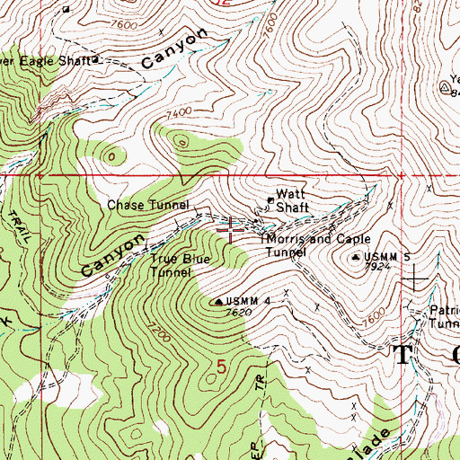 Topographic Map of Morris and Caple Tunnel, NV