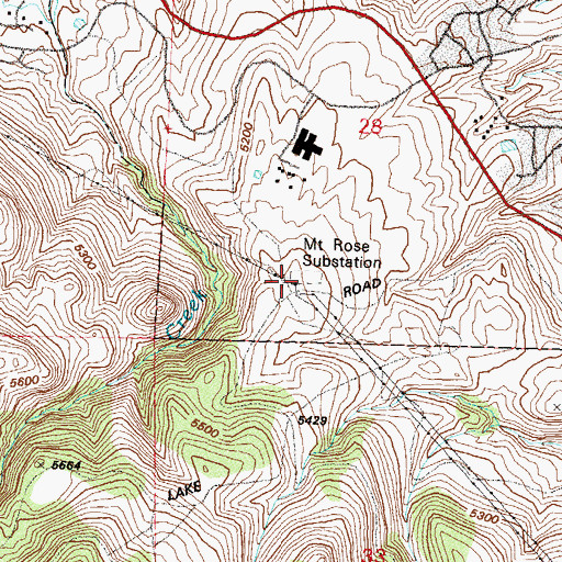 Topographic Map of Mount Rose Substation, NV